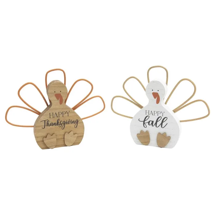 Gerson 10 in. Harvest Turkey Fall Decor (Pack of 6)