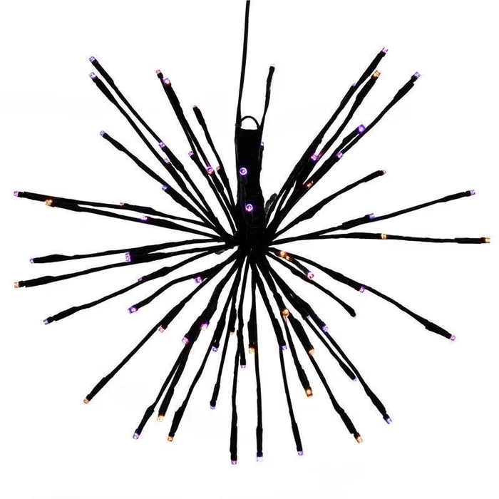 Celebrations Orange/Purple 16 in. LED Starlight Burst Halloween Decor (Pack of 6)