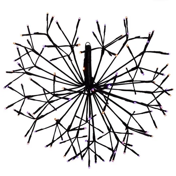 Celebrations Orange/Purple 20 in. LED Prelit Shimmering Sphere Halloween Decor
