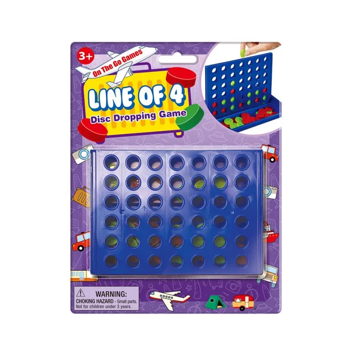 On the Go Games Line of 4 Disc Dropping Games Blue (Pack of 24)