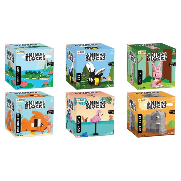 Block Tech Animal Puzzle Blocks Assorted (Pack of 24)