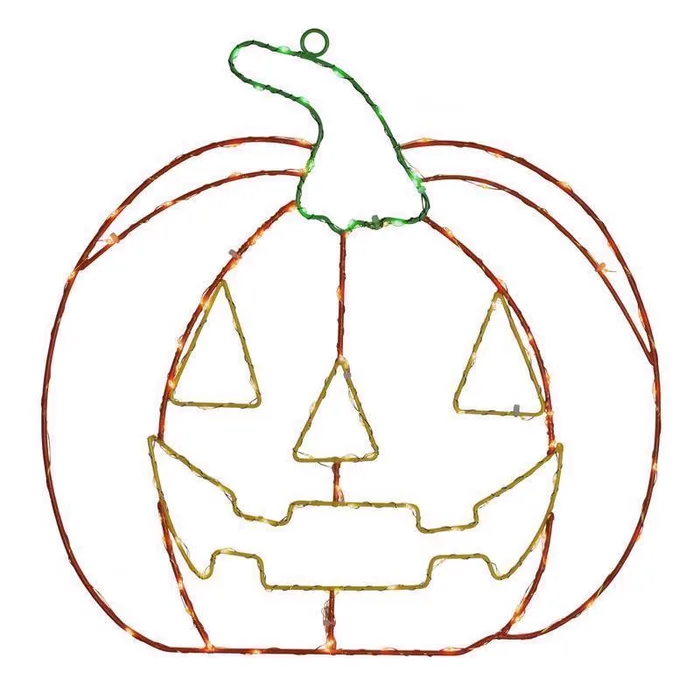 Celebrations Multicolored LED Prelit Smiling Pumpkin Halloween Decor (Pack of 8)