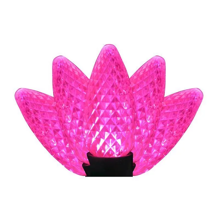 Holiday Bright Lights LED PS C9 Pink 25 ct Christmas Light Bulbs