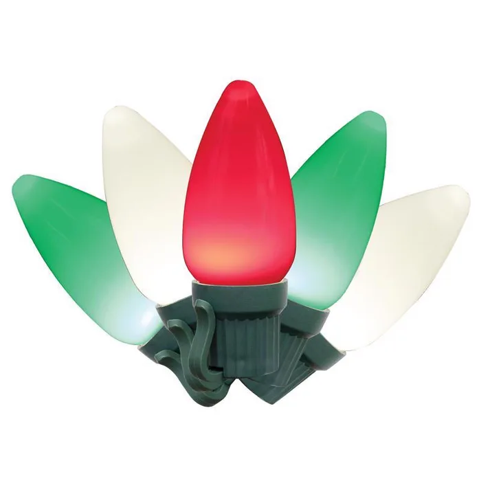 Celebrations Classic LED C9 Red/Green/Pure White 25 ct String Christmas Lights 16 ft.