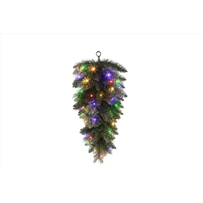Celebrations 2 ft. L LED Prelit Multicolored/Warm White Mixed Pine Swag Teardrop Garland