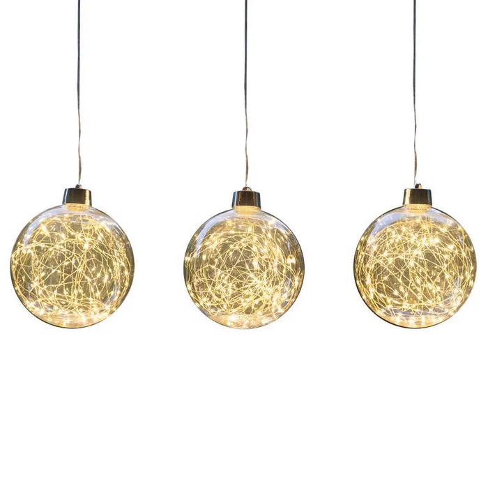 Celebrations LED Warm White Globe Ornament 8 in. Hanging Decor