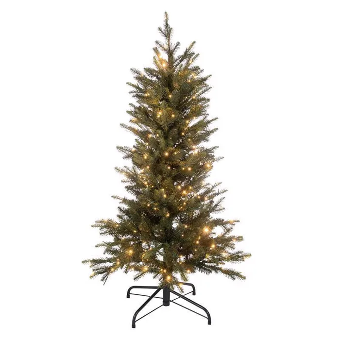 Holiday Bright Lights 4 ft. Slim LED 250 ct Emerald Pine Sparkle Christmas Tree