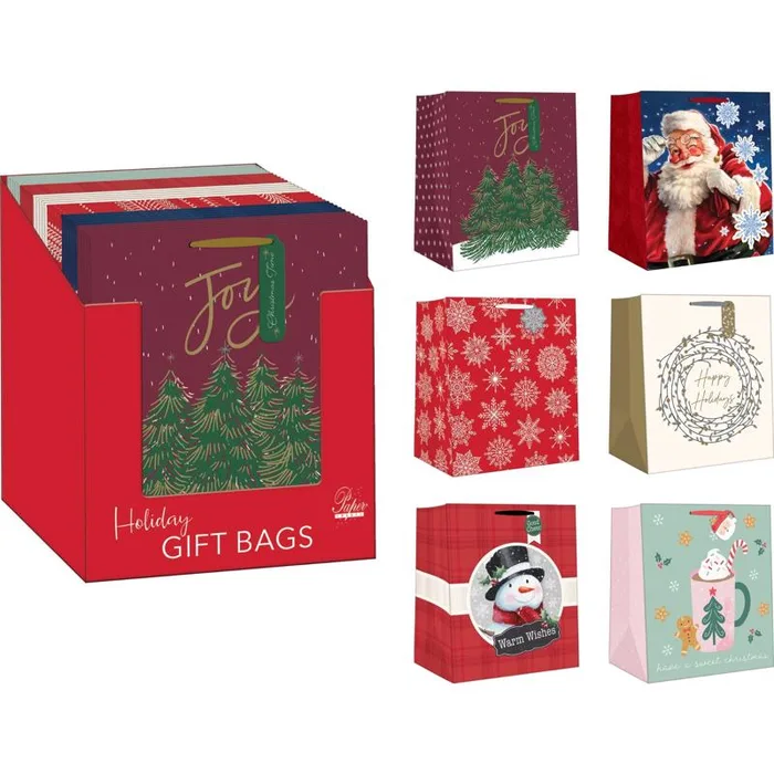 Paper Images Assorted Holiday Large Gift Bag (Pack of 30)
