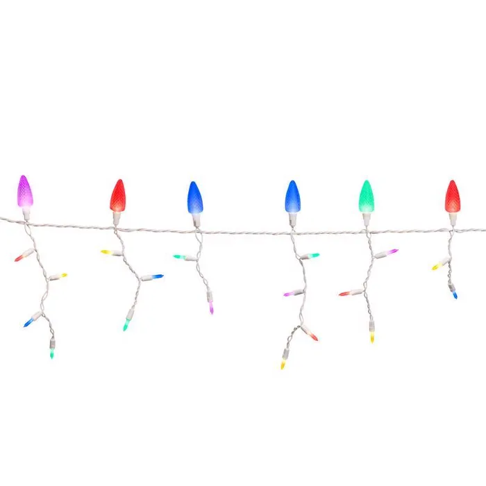 Celebrations Platinum LED C9 Multicolored 70 ct Icicle Christmas Lights 9 ft.