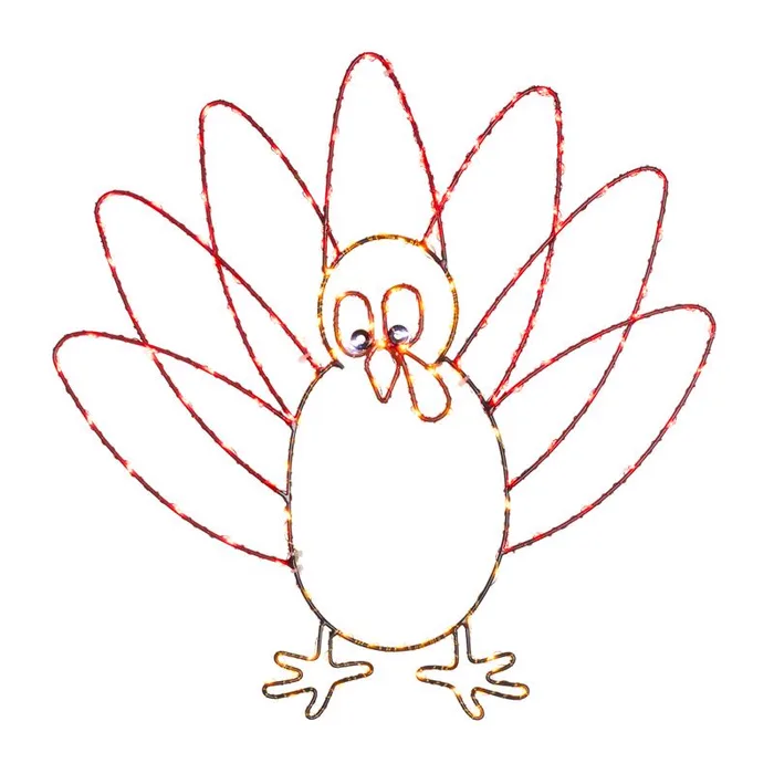 Celebrations Multicolored LED Prelit Turkey Silhouette Window Decor