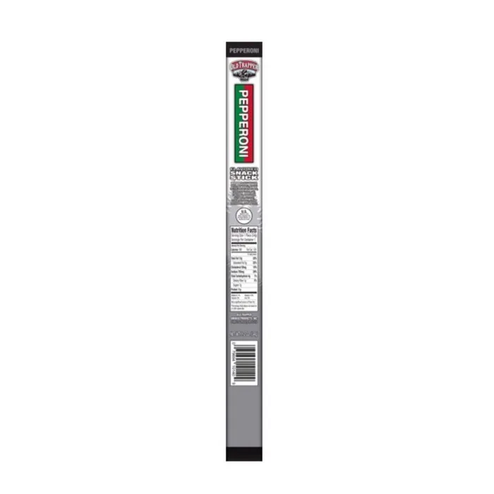 Old Trapper Pepperoni Snack Stick 1.2 oz Shrink Wrapped (Pack of 24)