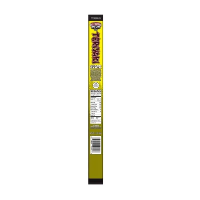 Old Trapper Teriyaki Snack Stick 1.2 oz Shrink Wrapped (Pack of 24)