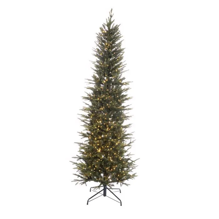 Holiday Bright Lights 1-2 Tree 7-1/2 ft. Pencil LED 900 ct Emerald Pine Sparkle Christmas Tree