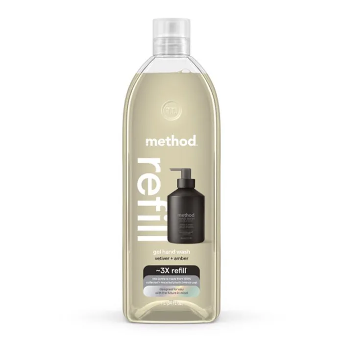 Method Vetiver & Amber Scent Gel Hand Wash 34 oz (Pack of 4)