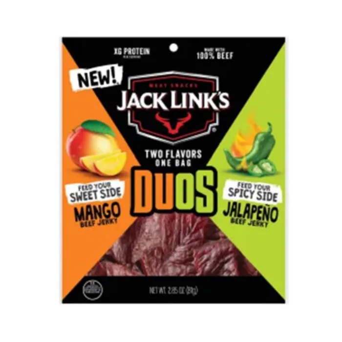 Jack Link's Duo's Mango/Jalapeno Beef Jerky 2.85 oz Bagged (Pack of 8)