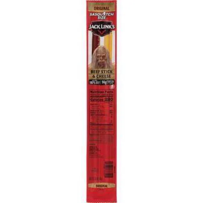 Jack Link's Original Beef Stick and Cheese 2.45 oz Packet (Pack of 12)
