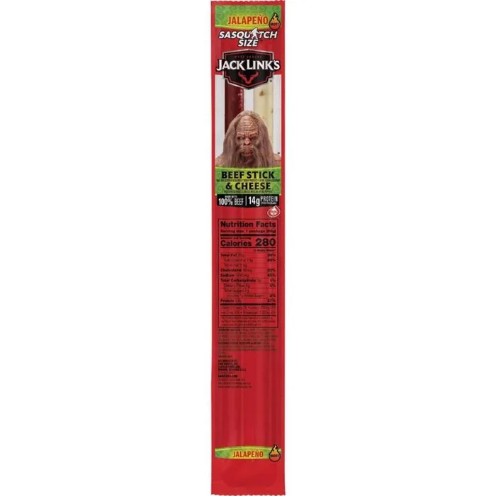Jack Link's Jalapeno Beef Stick and Cheese 2.45 oz Packet (Pack of 12)