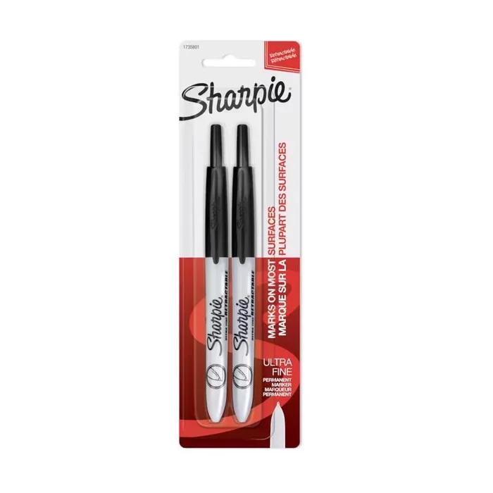 Sharpie Black Ultra Fine Tip Permanent Marker 2 pk (Pack of 6)