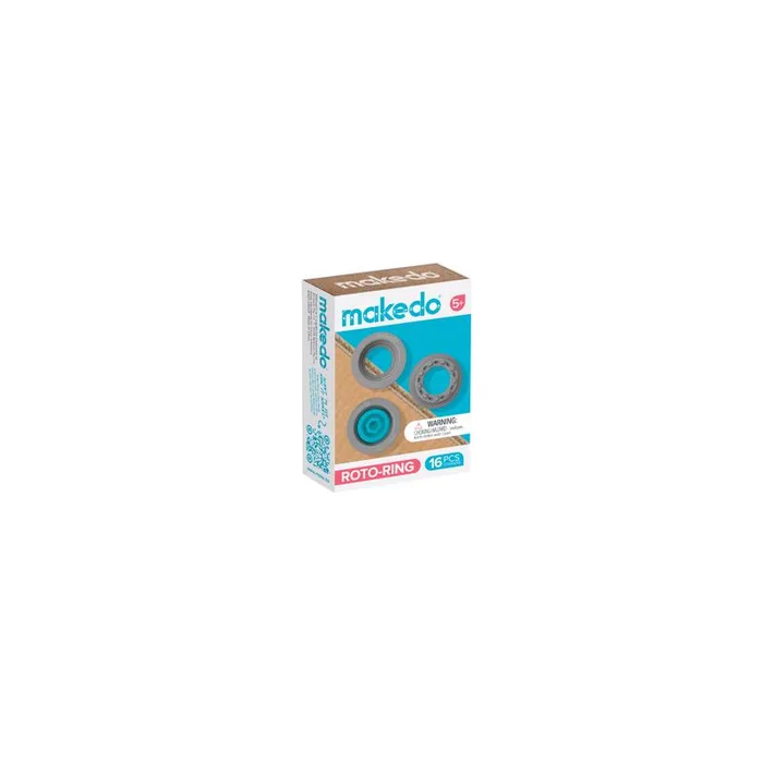Makedo Roto Ring Construction Playset Blue/Grey 16 pc