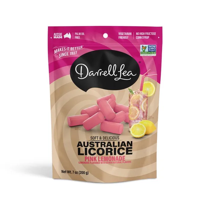Darrell Lea Pink Lemonade Licorice Candy 7 oz (Pack of 8)