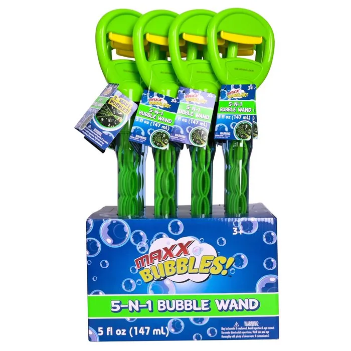 Maxx Bubbles 5-in-1 Bubble Wand Green (Pack of 12)