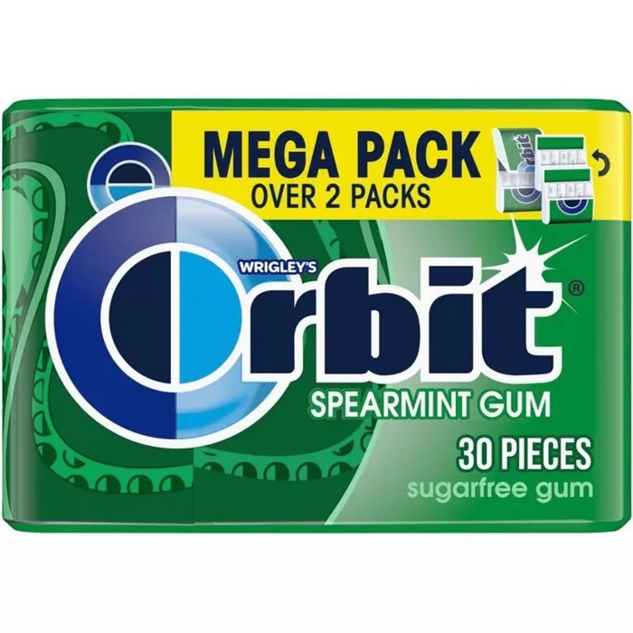 Orbit Sugar Free Spearmint Chewing Gum 30 pk (Pack of 6)
