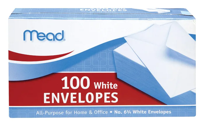 Mead 3.63 in. W X 6.75 in. L A6 White Envelopes 100 pk (Pack of 24)