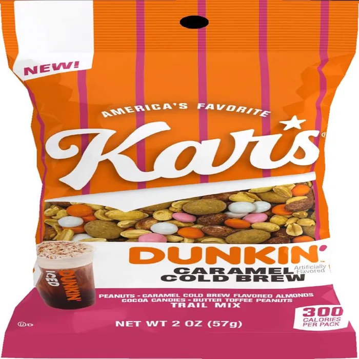Kar's Dunkin Donuts Caramel Cold Brew Trail Mix 2 oz Bagged (Pack of 12)