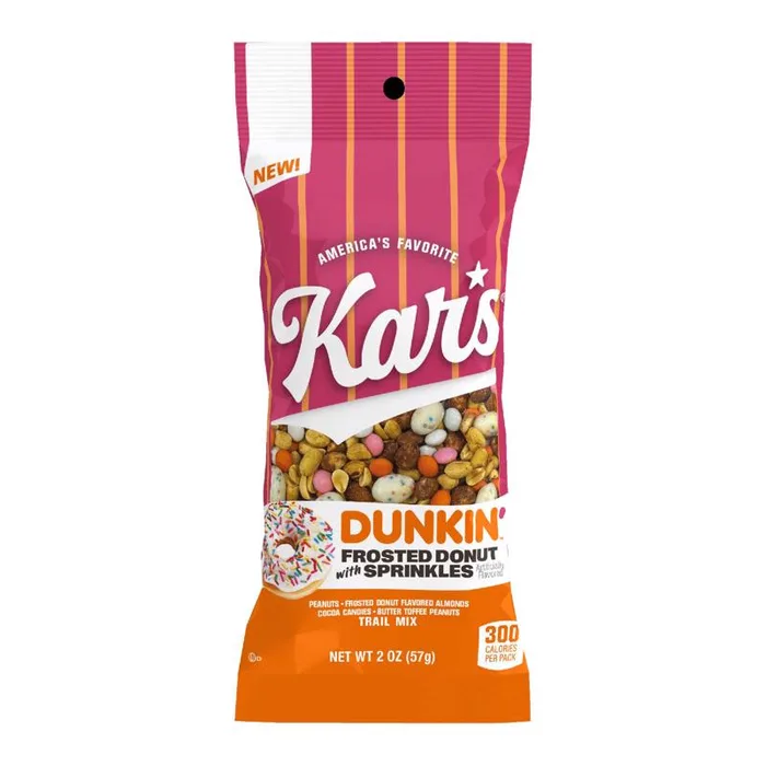 Kar's Dunkin Donuts Frosted Donut Trail Mix 2 oz Tube Bag (Pack of 12)