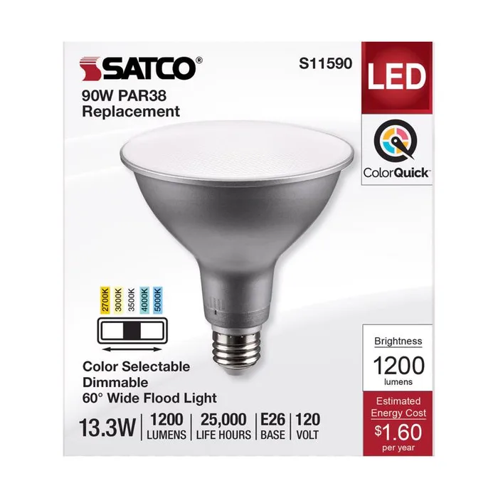 Satco PAR38 E26 (Medium) LED Bulb Tunable White/Color Changing 90 Watt Equivalence 1 pk
