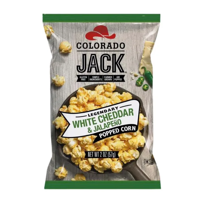 Colorado Jack White Cheddar & Jalapeno Gourmet Popcorn 2 oz Bagged (Pack of 6)