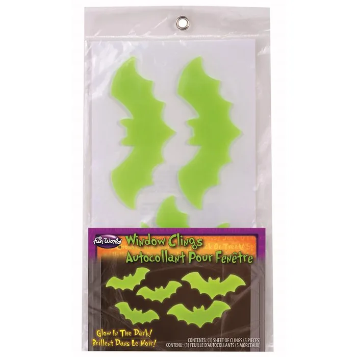 Fun World Ghosts/Bats Clings Halloween Decor (Pack of 48)