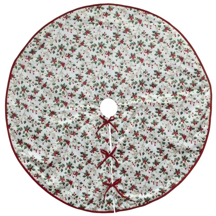Dyno Holly Berry Tree Skirt 48 in. (Pack of 4)