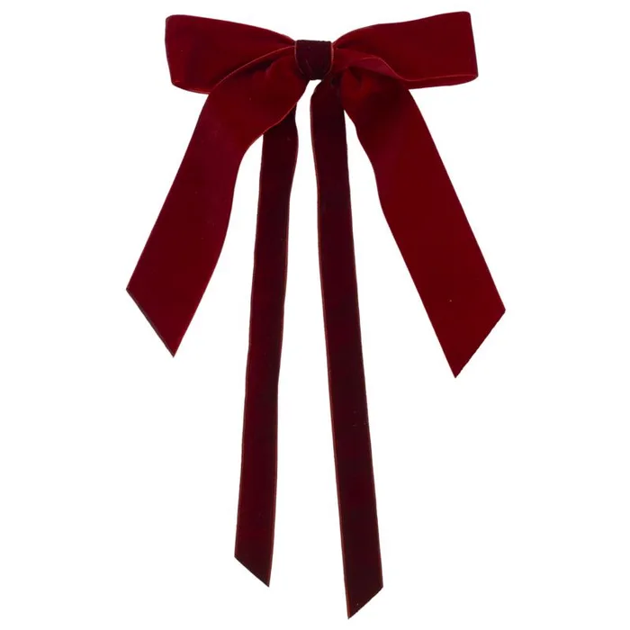 Dyno Red S/4 Velvet Double Tail Christmas Bow (Pack of 12)