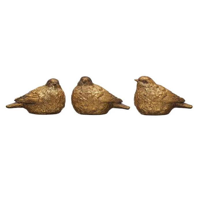 Creative Co-Op Gold Bird Table Decor (Pack of 3)