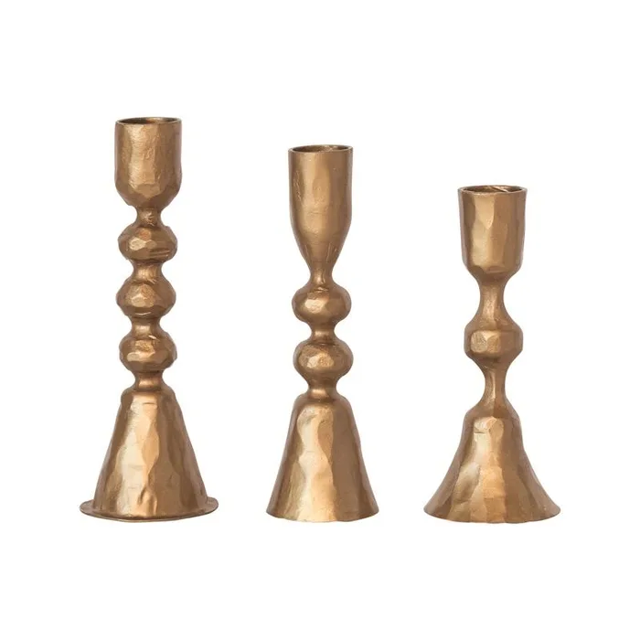 Creative Co-Op Antique Brass Candle Holder (Pack of 4)