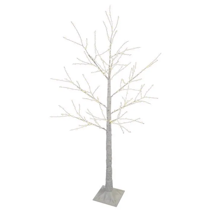 Celebrations LED Warm White Micro Seed Birch Tree 5 ft. Yard Decor