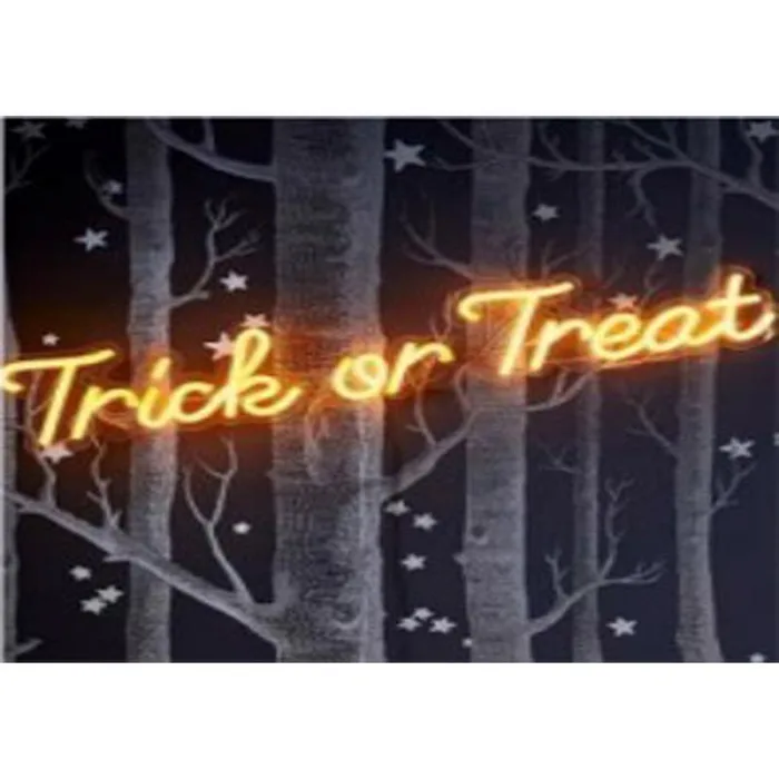 Celebrations Orange 4 in. LED Prelit Trick or Treat Wall Decor