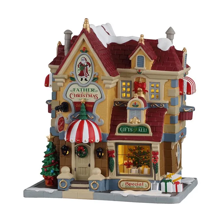Lemax LED Father Christmas Gift Shop Christmas Village