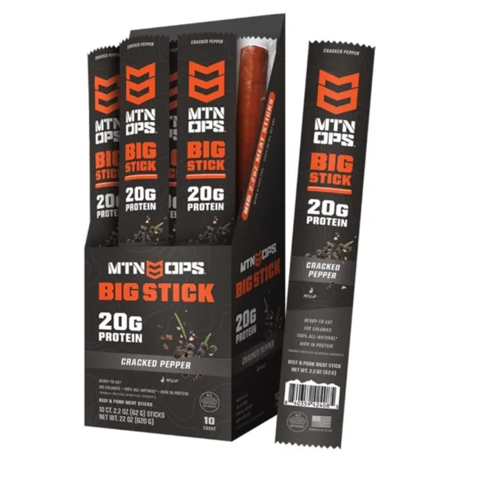 MTN OPS Cracked Pepper Meat Sticks 2.2 oz Packet (Pack of 10)