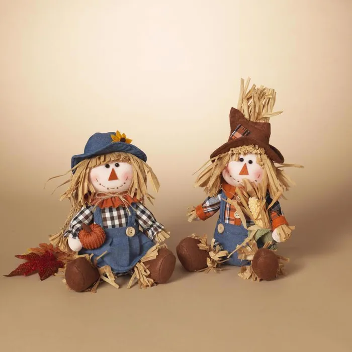Gerson Plush Sitting Scarecrow Figurine Fall Decor