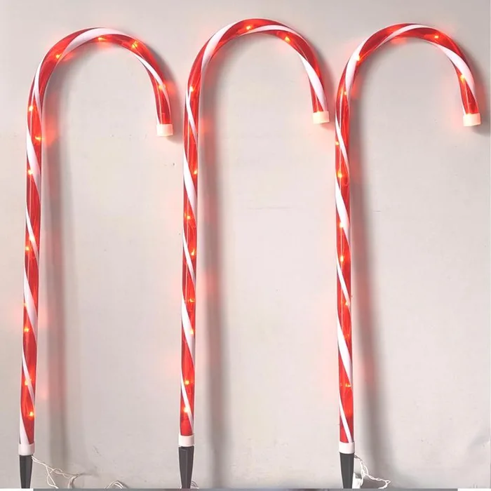 Celebrations LED Red/White Candy Canes 36 in. Pathway Decor