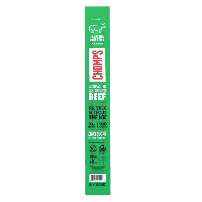 Chomps Jalapeno Beef Stick 1.15 oz Pouch (Pack of 24)