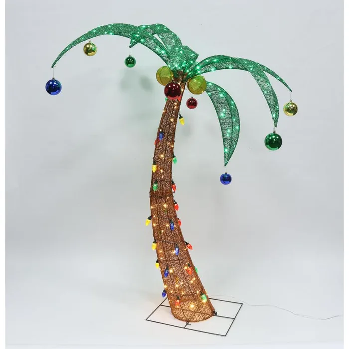 Celebrations Glitter Coconut Tree 70.87 in. Yard Decor