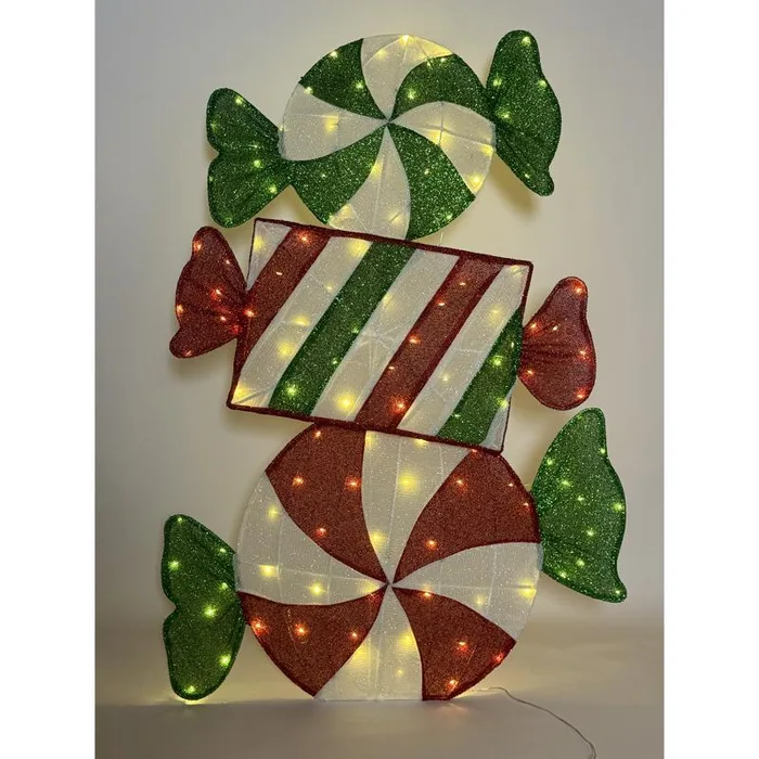 Celebrations Tinsel Stacking Candy 47.5 in. Yard Decor