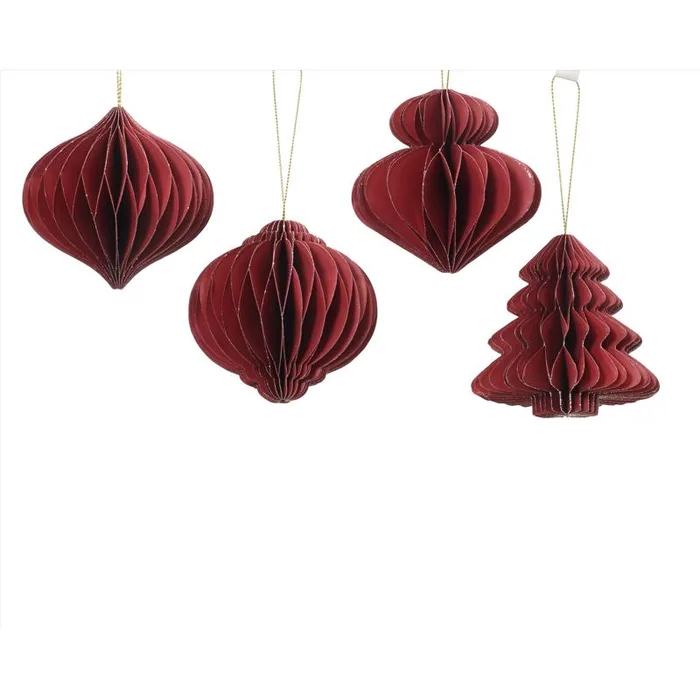 Decoris Red Paper Ornament (Pack of 16)