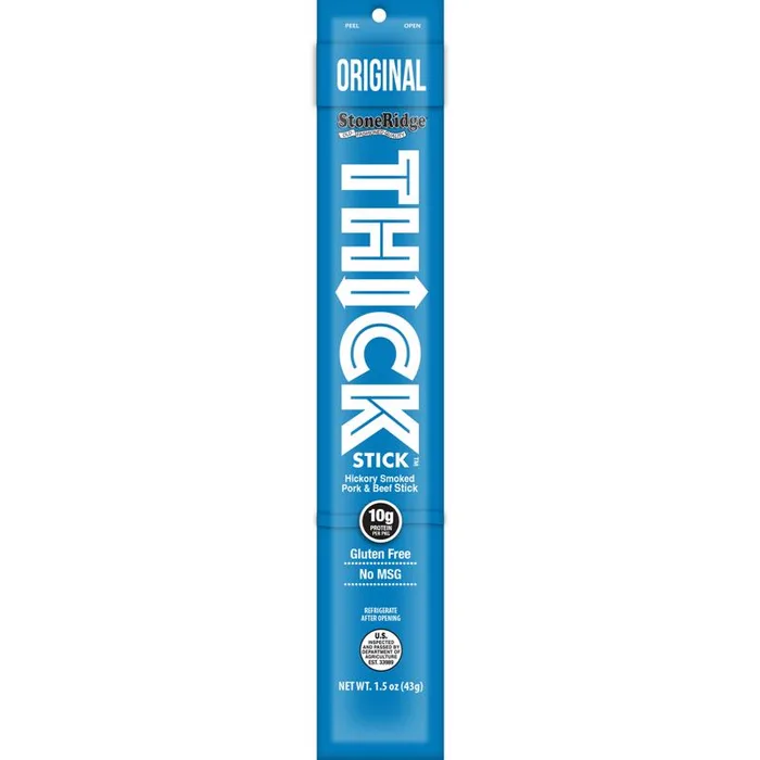StoneRidge Wholesale Thick Stick Original Meat Sticks 1.5 oz Shrink Wrapped (Pack of 15)