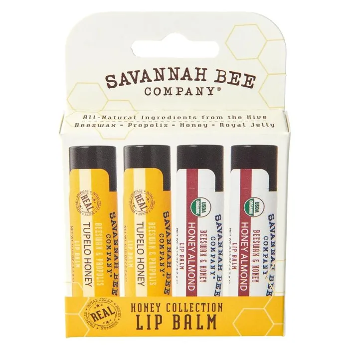Savannah Bee Company Tupelo Honey and Honey Almond Scent Lip Balm Set 0.15 oz 4 pk (Pack of 12)