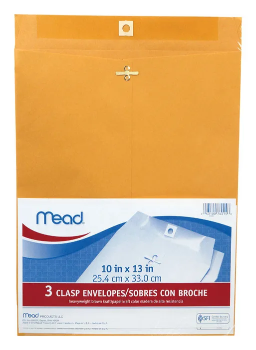 Mead 10 in. W X 13 in. L Other Brown Envelopes 3 pk (Pack of 12)
