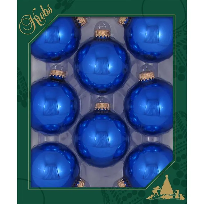 Christmas by Krebs Victoria Blue/Gold Ball Ornament (Pack of 12)
